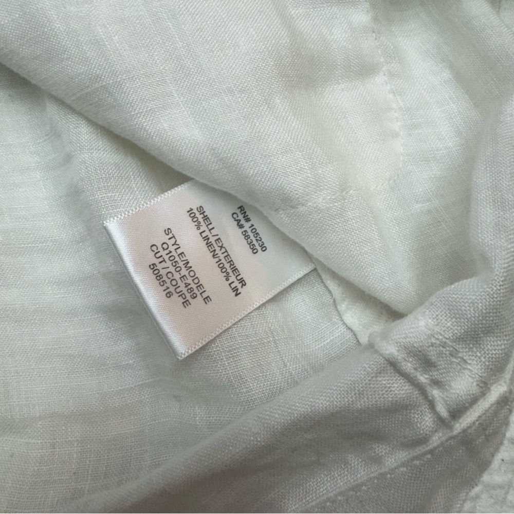 Equipment White 100% Linen Shirt Dress Collar Short Sleeve Size M - Picture 7 of 9